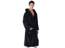 2026-bata De Baño Con Capucha Para Hombres De Felpa Longa Ropa De Noche