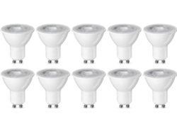 Rebe-bombilla Led Gu10 4.7w (equivalente 50w) Luz Blanca Cálida No Regulable Pack De 10 clase Energética F