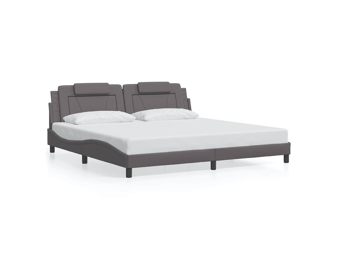 Maison Exclusive - Estructura De Cama Viana Sin Colchón Cuero Sintético Gris 200x200 Cm
