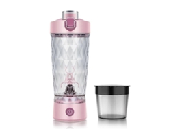 Botella eléctrica para proteínas - Mezcladora automática para gimnasio y actividades al aire libre, hervidor de leche y café, mezcladora de batidos rosa