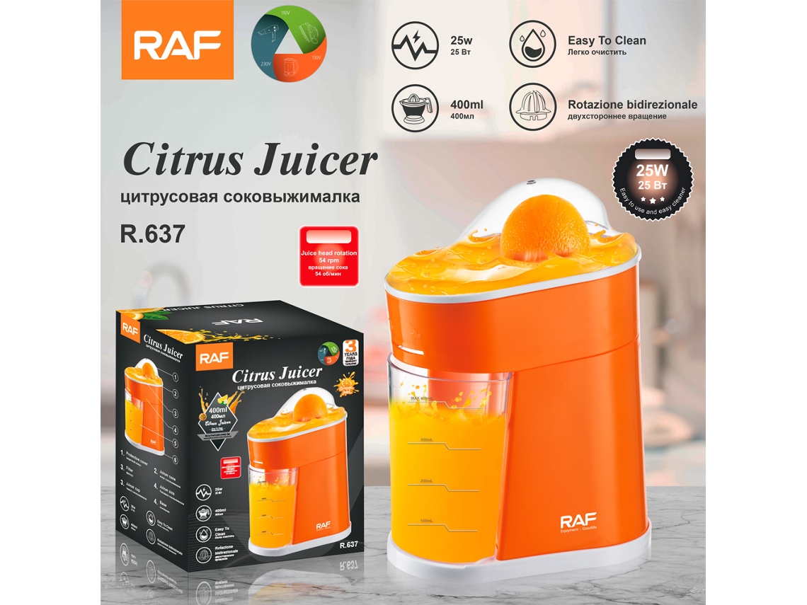 Espremedor de Suco Elétrico Padrão Europeu para Laranjas Espremedor Automático Doméstico para Limões e Laranjas Pequeno e Portátil, 400ml MDUG