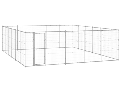 vidaXL Perrera de exterior de acero galvanizado 36,3 m²