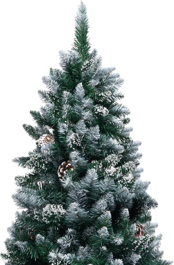 Medio Árbol De navidad artificial con led y piñas 180 cm vidaxl luces verde 1x18
