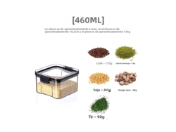 Juego de 5 recipientes herméticos de plástico transparente MDUG para almacenar alimentos (460 ml)