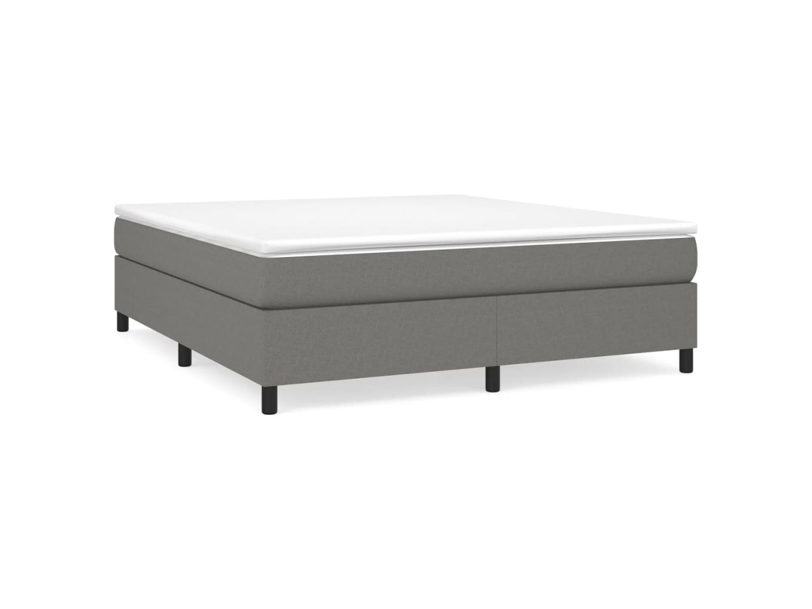 Maison Exclusive - Cama Box Spring Con Colchón Tela Gris Oscuro 180x200 Cm