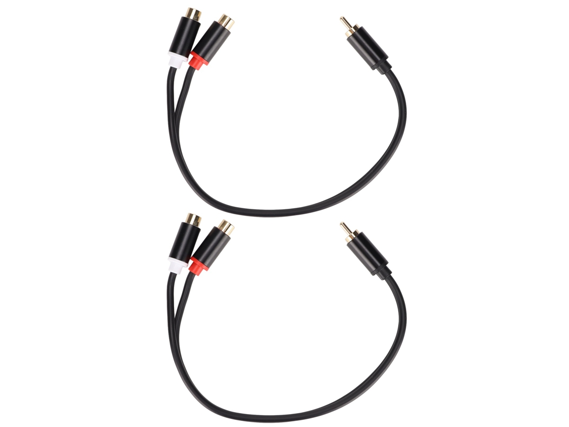 Cable Divisor Rca De 1 Macho A 2 Hembras, Adaptador En Y Estéreo Chapado En Oro Para Hdtv Y Subwoofer (2 Unidades)
