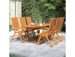 Juego de comedor de jardín de 7 piezas en madera maciza de acacia DKD Home Decor