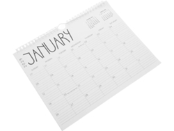 Calendario De Pared Diario 2025. Calendario Colgante Con Bloc De Notas. Vista De 12 Meses. Ideal