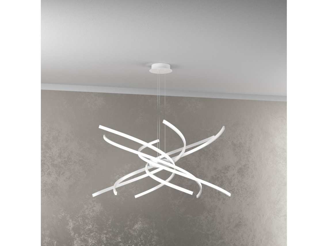 Lámpara de araña LED moderna Top Light Tornado 69W 4450LM 1163/S80 Negro