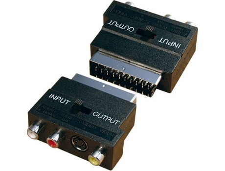 Adaptador masculino de SCART para 3XRCA hembra AV SVHS con interruptor