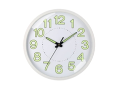 Reloj de pared Baok silencioso y luminoso de cuarzo, 30 cm, marco blanco, para salón y dormitorio.