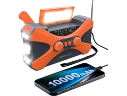 Radio de emergencia de 10000 mAh, generador de manivela multifuncional, lámpara solar, radio meteorológica portátil AM/FM/NOAA con cargador Panoona