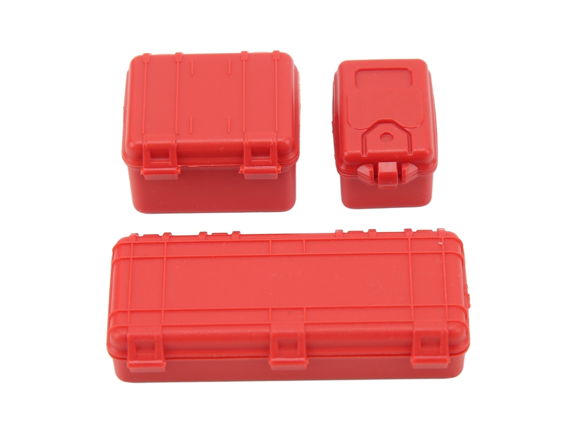 Maletas De Juguete Para Coche Rc - Grande, Mediana, Pequeña - Decoración Para Crawler Escala 1/18 1/24 - Rojo