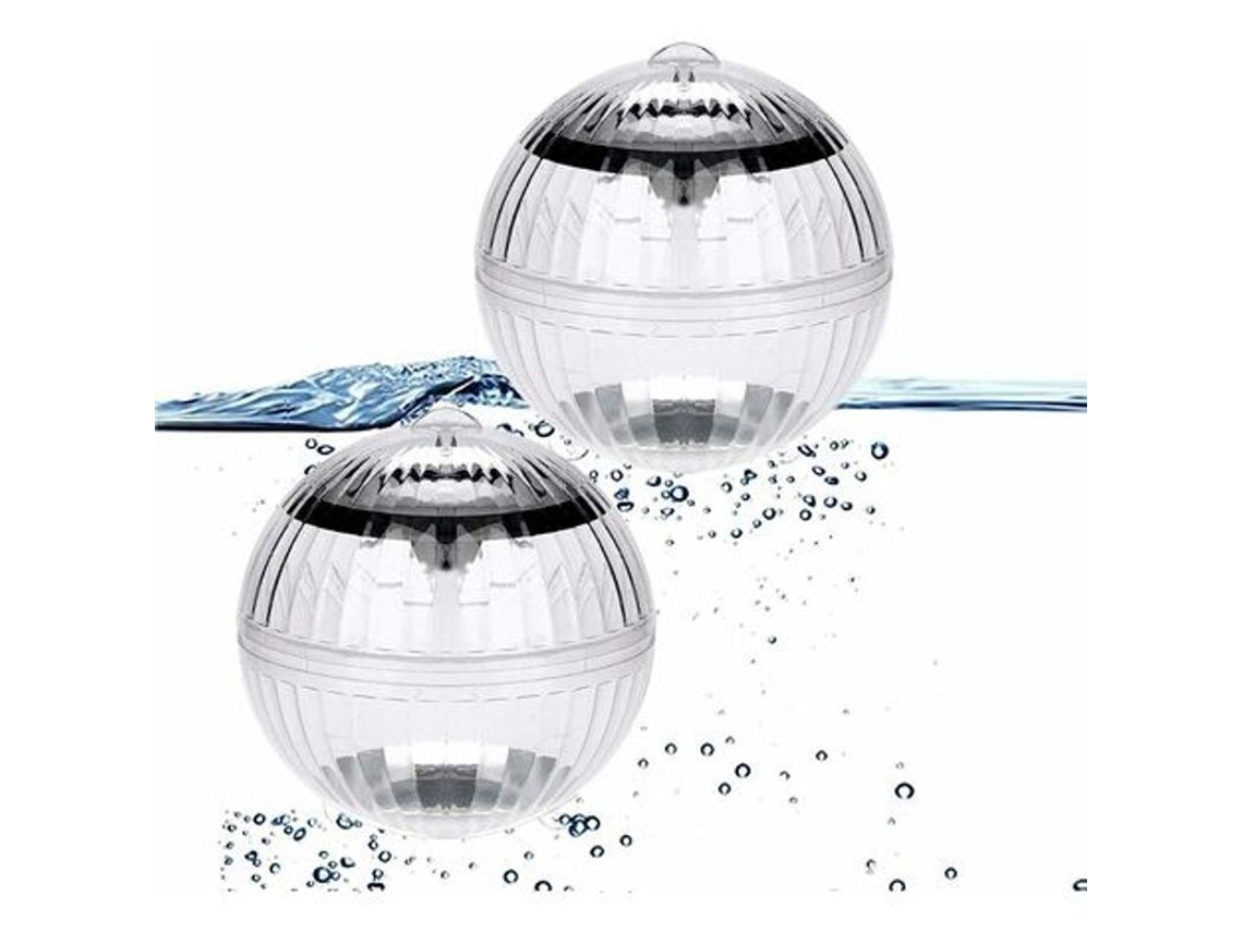 Luz Solar Flotante Para Piscina, 2 Luces Led Rgb Impermeables Automáticas De 10x10 Cm.