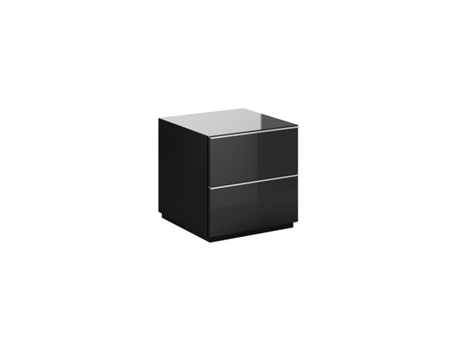 Mueble TV de suelo o pared 2 cajones 50 cm Mathis Negro PETITS-MEUBLES