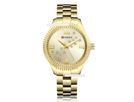 Relojes para mujer, elegantes relojes de pulsera analógicos de acero inoxidable para mujer, relojes a prueba de agua, carcasa dorada, dorado LUUCOZK