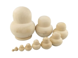 Ats-10 Piezas Muñecas Rusas Nesting Sin Pintar 10 Capas Madera Juguete Decoración Regalo De Cumpleaños