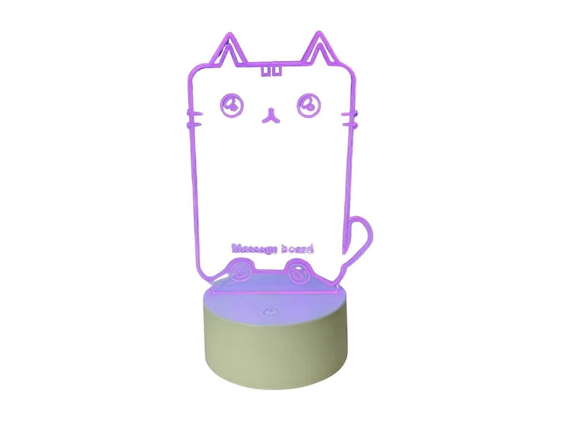 Luz nocturna LED transparente, luz nocturna USB, escritura borrable, gato Rosewell