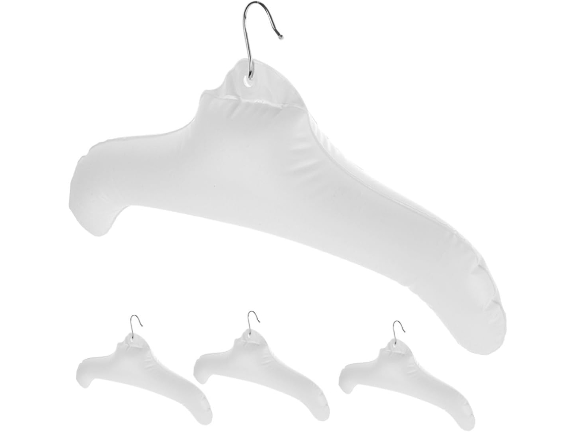 Perchas Viaje Inflables Plegables 4 Piezas Pvc Resistente Gancho Metálico Antideslizante Ahorran Espacio