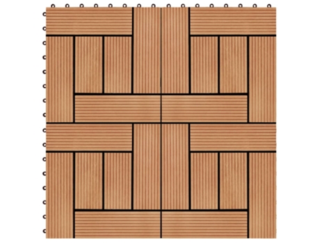 MAISON EXCLUSIVE - Baldosas de porche de WPC 30x30 cm 1 m² color teca 11 unidades
