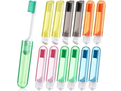 12 Cepillos De Dientes Plegables Portátiles Con Estuche De Viaje, Cerdas Suaves Para Acampar Y Viajar.