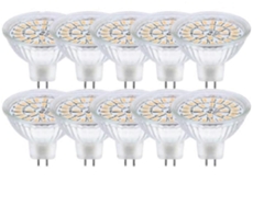 Omni-bombilla Led Gu5.3 Mr16 12v 3w Equivalente A 30w Luz Blanca Cálida 3000k No Regulable Paquete De 10 clase Energética F