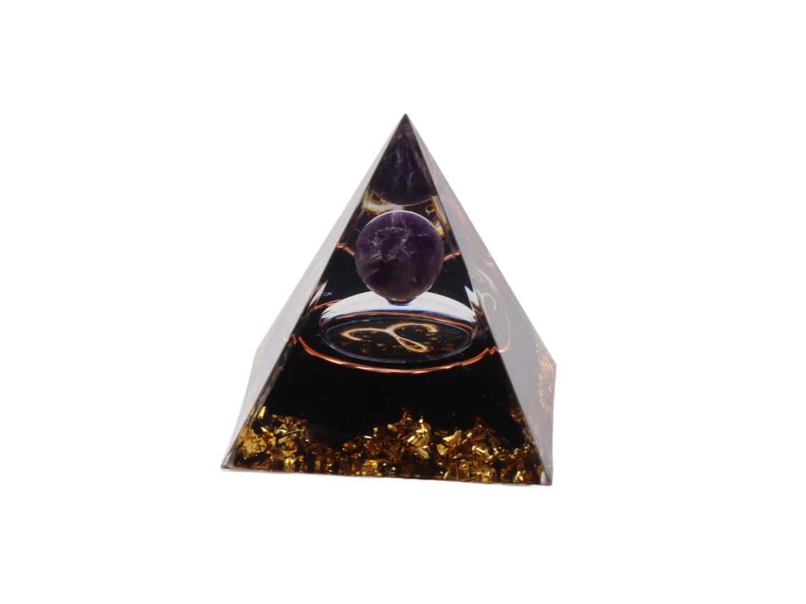 Orgonita piramidal Baok de 5 cm, cristal curativo de energía positiva para meditación, chakra zodiacal, generador de energía de Aries