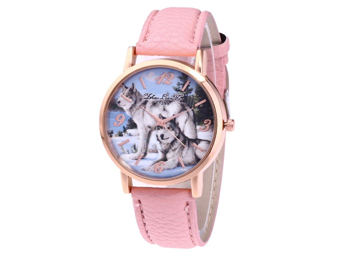 Reloj De Pulsera De Cuarzo Para Hombre Con Correa De Piel Sintética Rosa, Estilo Sencillo.