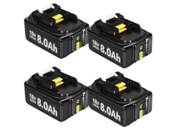 Batería para herramientas eléctricas OEM de 4 piezas, 8,0 Ah, capacidad de 8000 mAh, compatible con BL1830