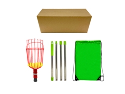 Recolector De Fruta Con Cesta Telescópica De Acero Inoxidable De 80-160 Cm, Herramienta Para Aguacate, Limón Y Mango.