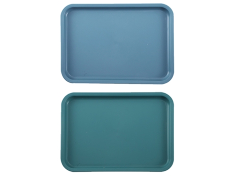 Bandeja Rectangular - Set De 2 - Macaron Azul Macaron Verde - Ideal Para Comida JEIIBRZUI
