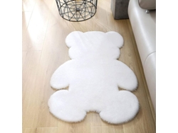2026-alfombra De Área En Forma De Oso Suave Peluda Alfombra Falsa Piel Para Dormitorio Blanco 2x2.6ft