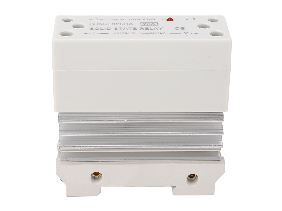 Módulo Ssr Monofásico De 25 A Cc A Ca Con Disipador De Calor, Alta Sensibilidad, Bajo Nivel De Ruido, Entrada De 3-32 V Cc, Salida De 24-480 V Ca.