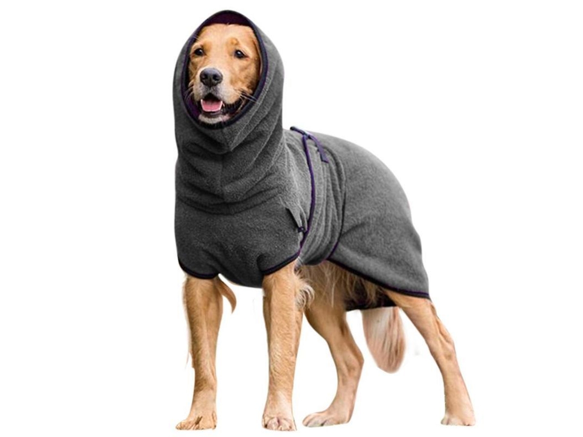 2026-bata De Secado Para Perros Material Poliéster Abrigo Cálido Ropa Perro Talla S-5xl 4xl Gris Oscuro
