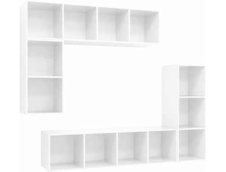Conjunto 4 de muebles de TV VIDAXL madera contrachapada blanco brillo