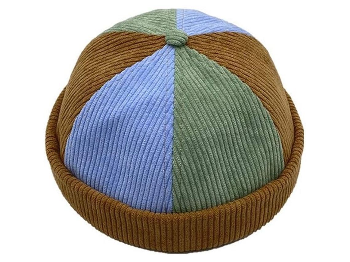 Gorra Sin Visera Ajustable De Algodón 100% Estilo Retro Para Hombre Con Puño Enrollado.