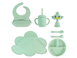 Juego De Cubiertos De Silicona Para Niños, Seis Piezas (verde) Czhhmart