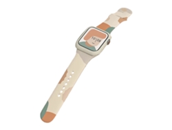 Correa de silicona con estampado colorido para Apple Watch 6/7 (38/40/41 mm), color verde nieve y naranja
