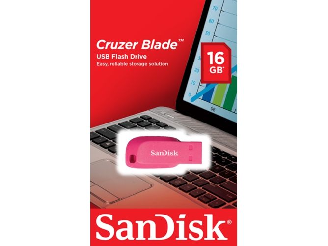 Pendrive SANDISK Cruzer Blade 16GB Rosa