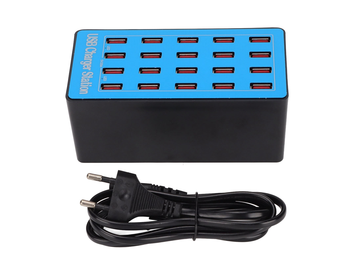 Concentrador Cargador Multi-usb De 20 Puertos, 5 V, 20 A Y 100 W Con Ventilador De Refrigeración Para Teléfonos Móviles Y Tabletas.