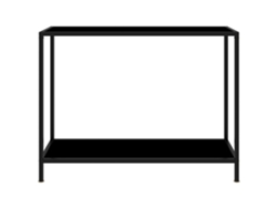 Mesa De Consola | Mesa De Entrada | Mesa De Apoyo Negro Vidrio Templado 100x35x75 Cm