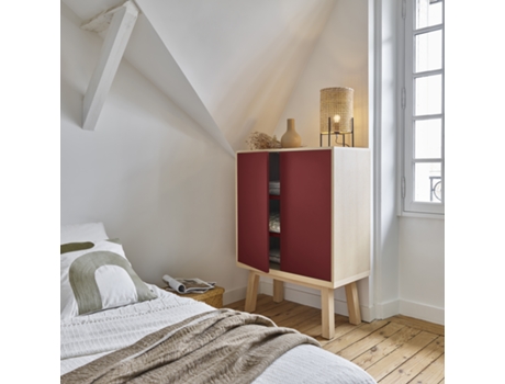 Armario MON PETIT MEUBLE FRANÇAIS con 2 Puertas (Tabaco de Ruca - Madera - 90 x 125 x 46 cm)