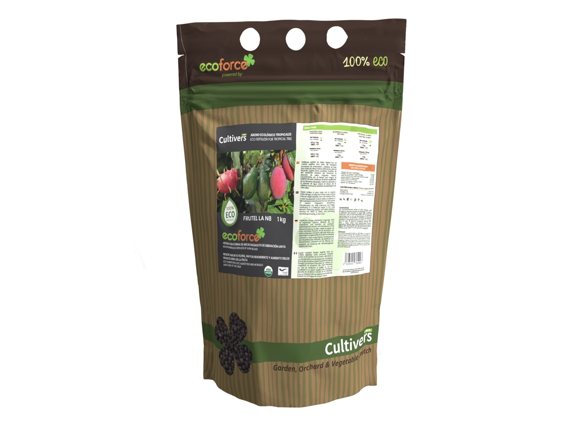 CULTIVERS Abono árboles Tropicales Ecológico 1 kg Fertilizante para Aguacate, Mango, Litchi, Pitahaya, Papaya y Guayaba. 100% Natural