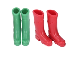 Botas De Lluvia En Miniatura 1:12 Para Casa De Muñecas, Decoración Para Muñecas Ob11, Accesorio Rojo Y Verde.