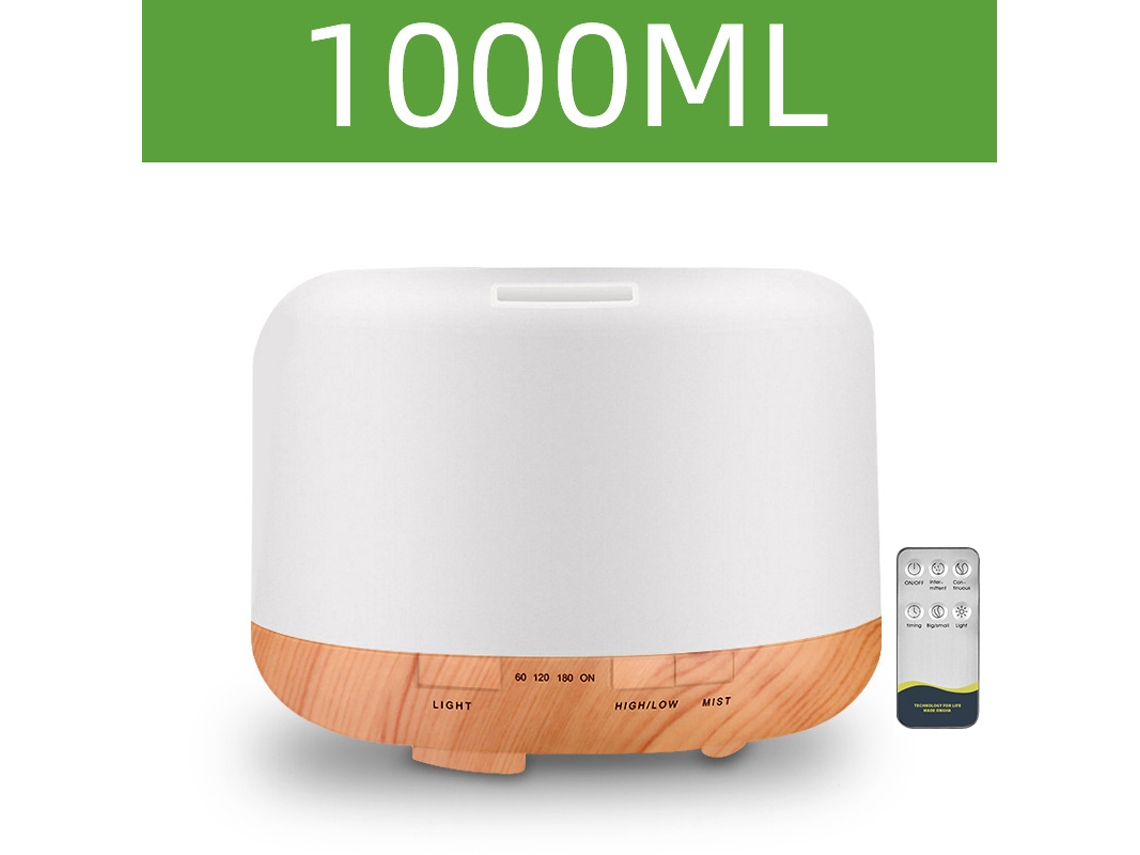 Humidificador de aromaterapia, 500/1000 ml, recargable por USB, marrón claro, 1000 ml | MDUG