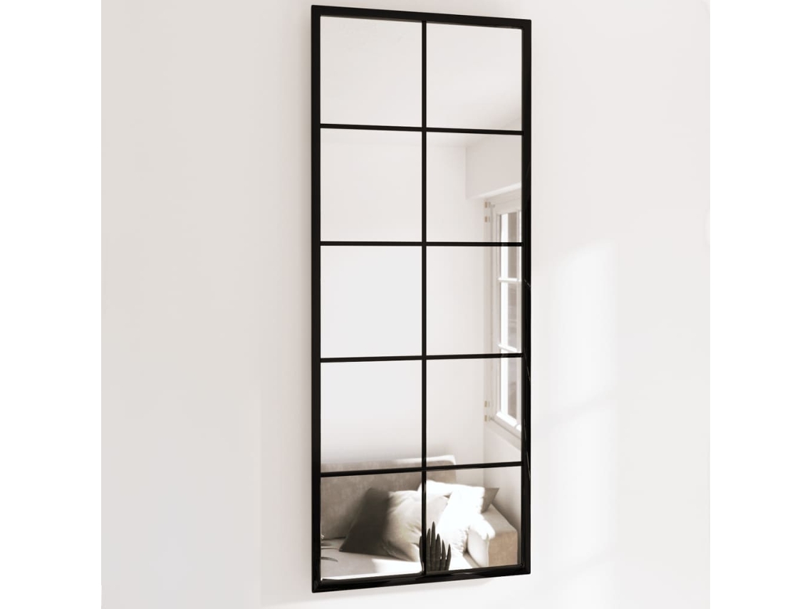 Espejos de pared (2 unidades, 100 x 40 cm, metal negro, DKD HOME DECOR)