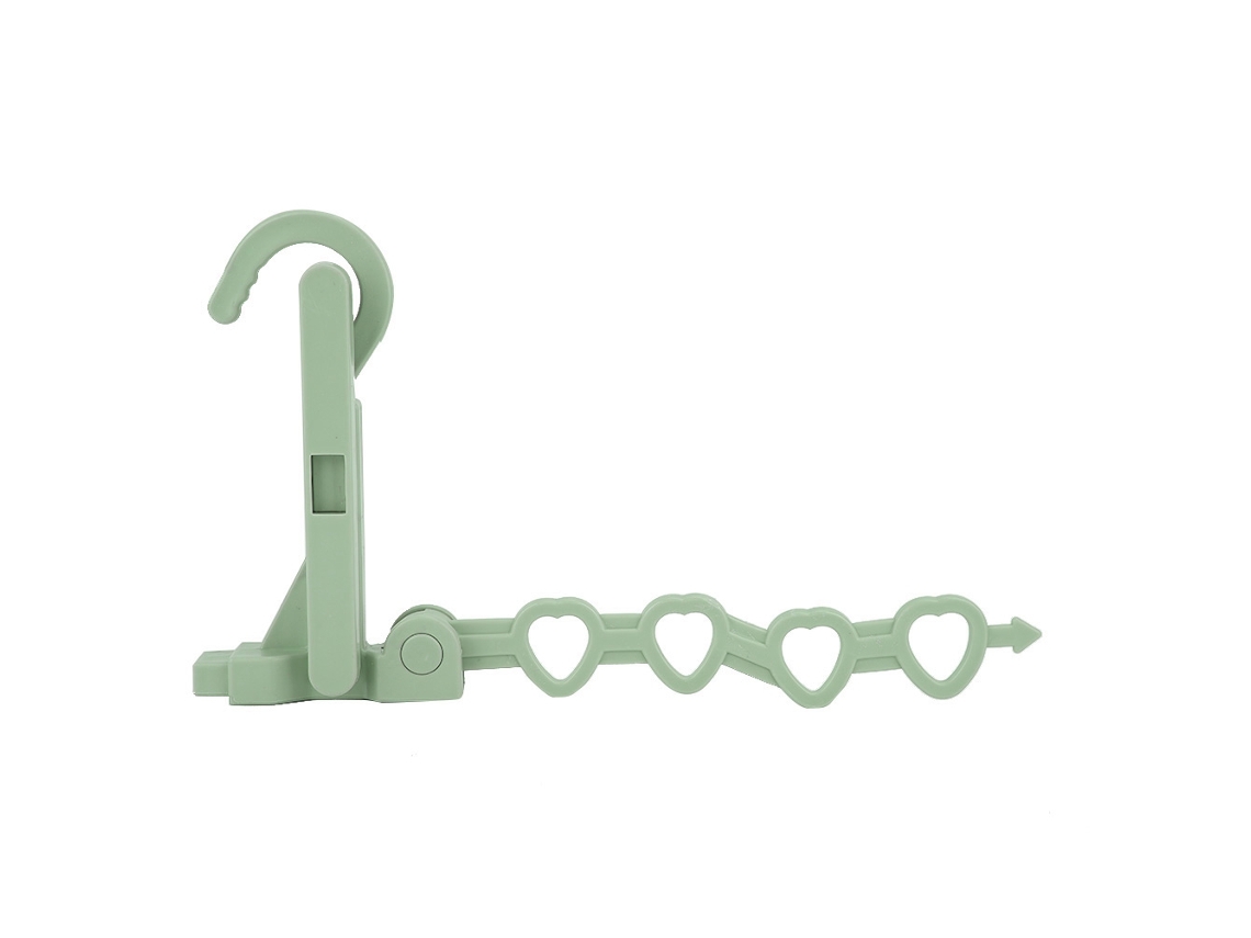 Tendedero plegable multifuncional de 4 agujeros con gancho para ropa (verde)