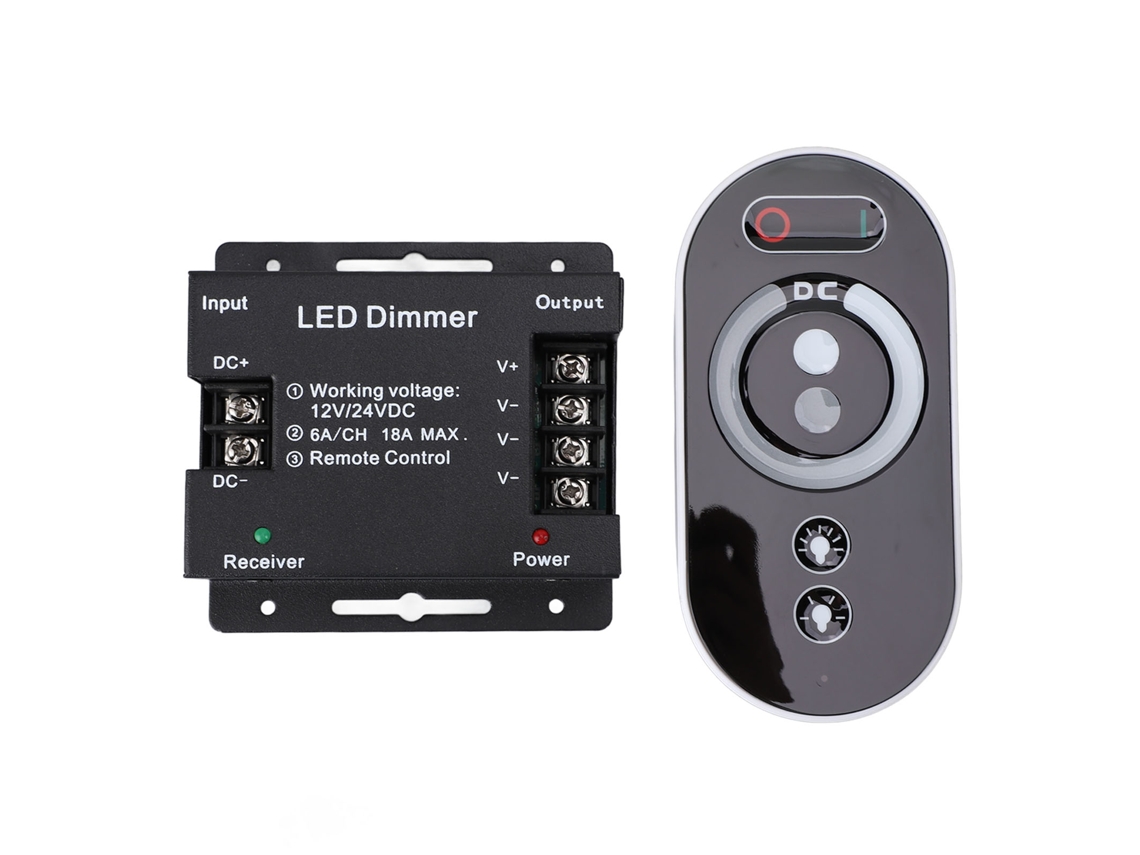 2026-interruptor Regulador De Intensidad Dc 12v-24v 18a Pwm Para Tiras Led Con Control Remoto Inalámbrico Rf