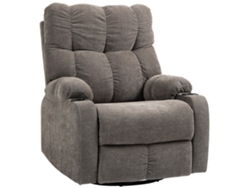 Sillón giratorio reclinable con reposapiés, capacidad de 150 kg, acero, 88x96x108 cm, marrón claro.
