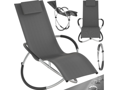 Tumbona Paulina ergonómica, plegable, 150 kg negra TECTAKE